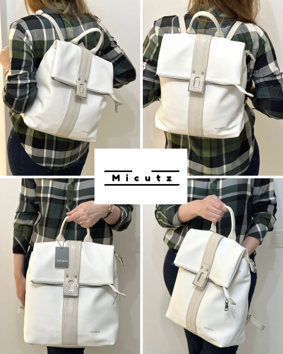 rucsac dama piele alb de dama